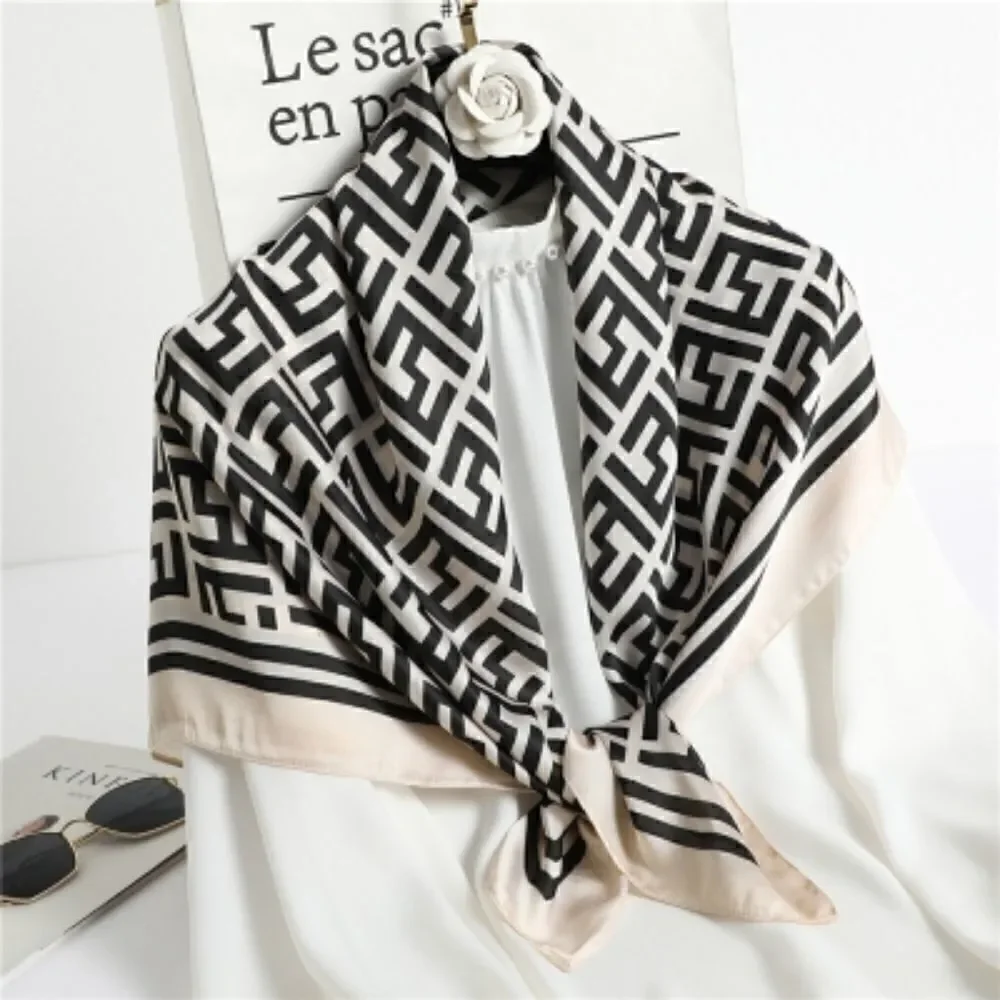 Miss Freya Women Satin Silk Square Scarf/Shawl